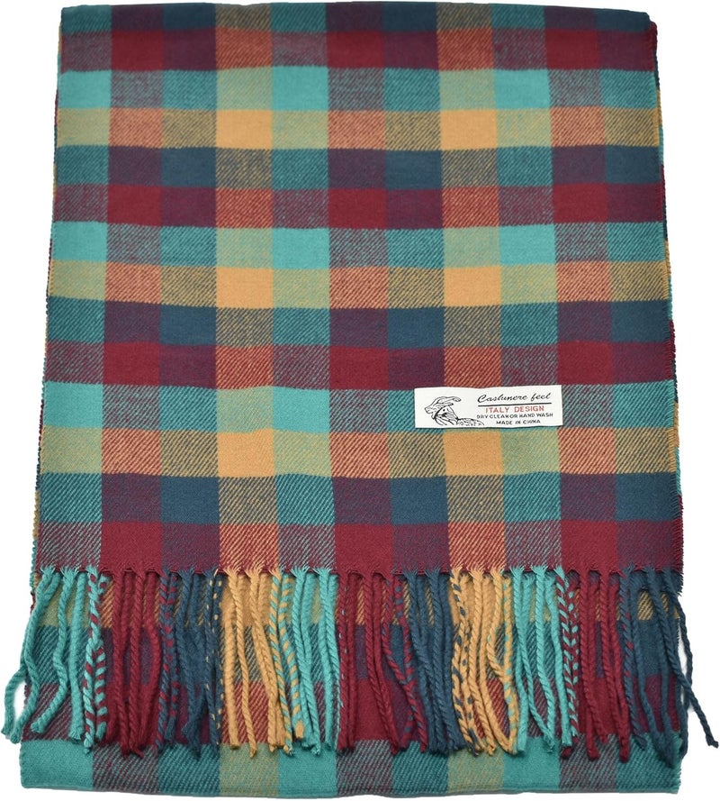 Glory Max Classic Plaid Striped Luxurious Checked Pattern Winter Scarf For Men Women Soft Cashmere Feel 72"x12" - Image 3
